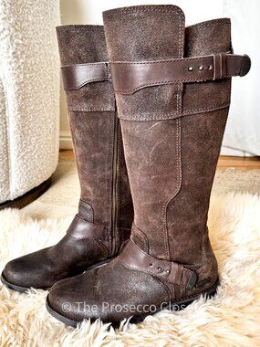 UGG Classic Brown Leather & Suede Riding Boots (9)